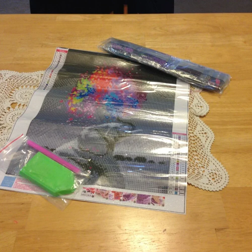 Diamond Painting Kit, Elephant and Fireworks